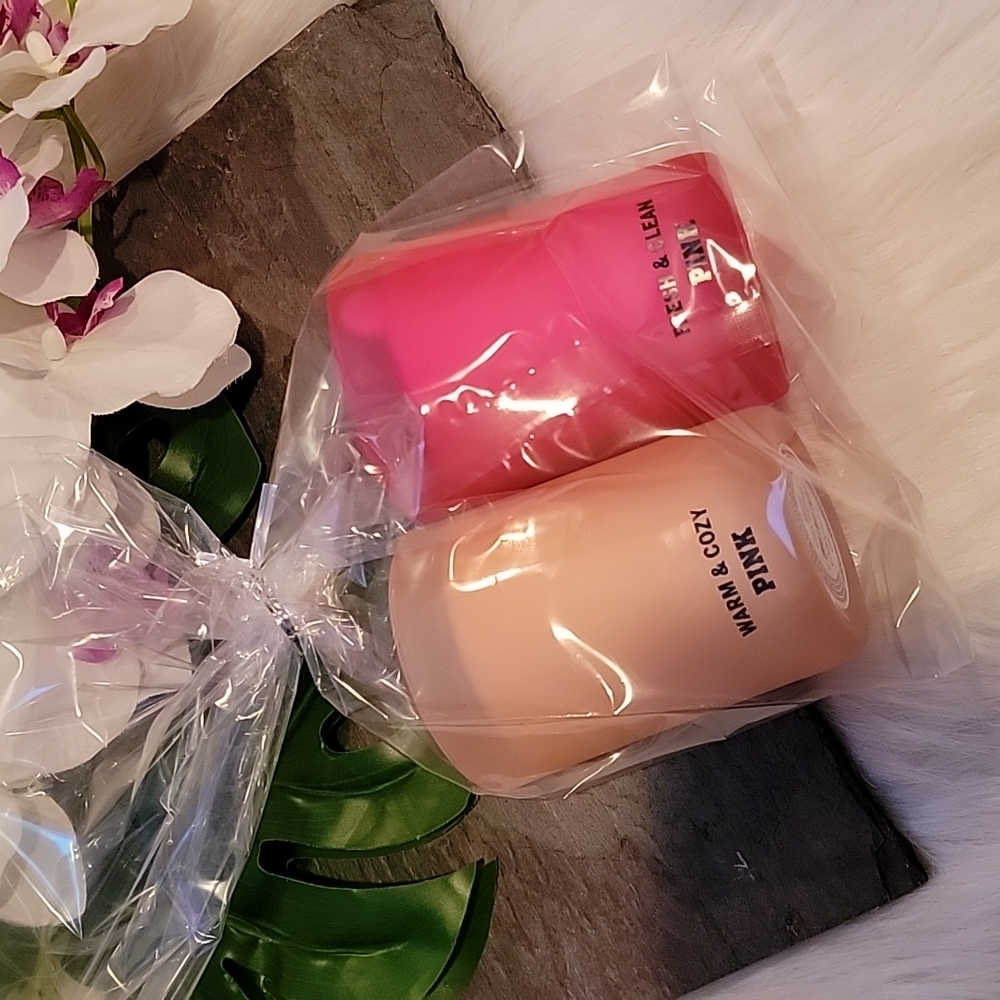 Victoria's Secret PINK Glass Candles Warm & Cozy, and Fresh & Clean 30 hrs burn